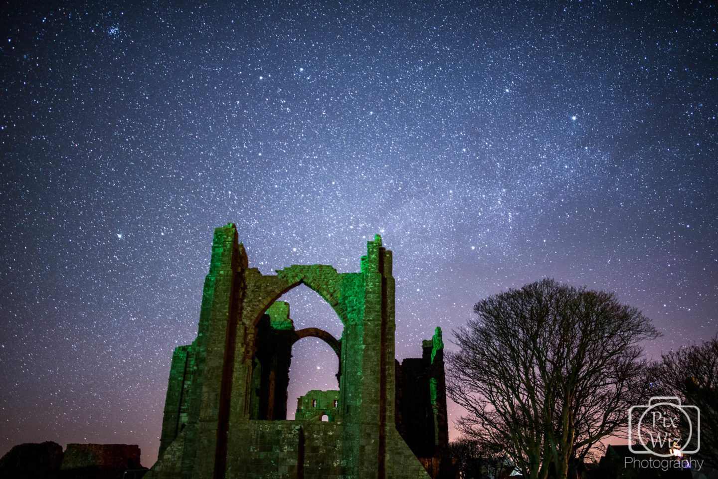 Milky Way over Lindisfarne Priory